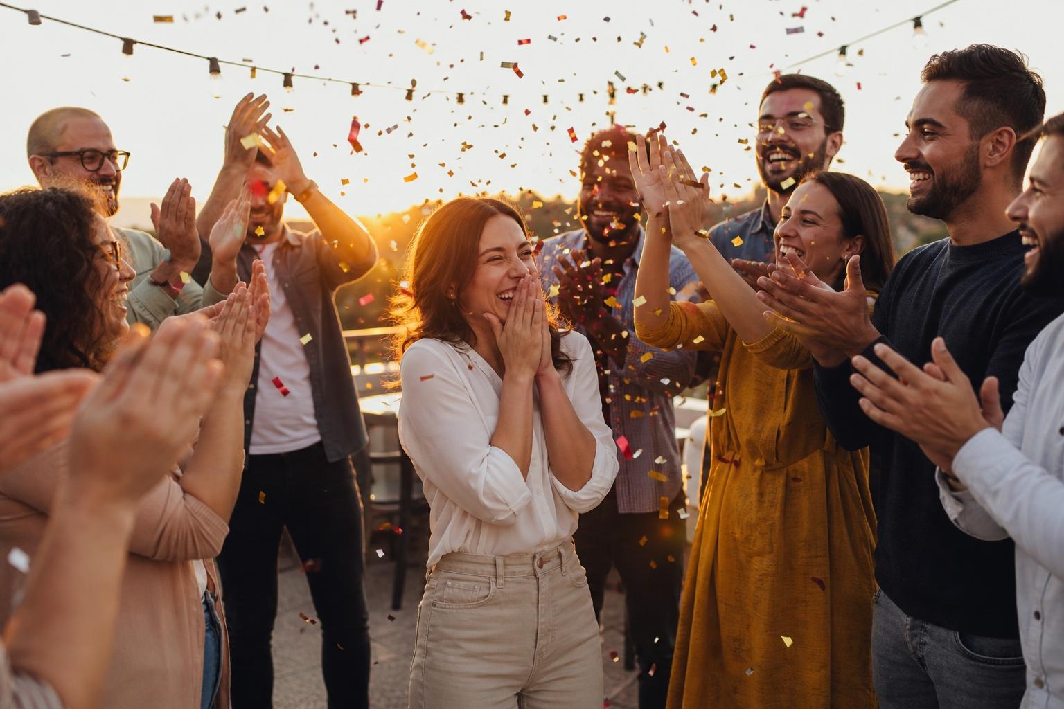 Congratulations celebration — Cheer their win in style
